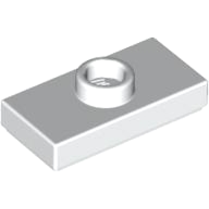 Plaat, Aangepast 1x2 met 1 nop met groef en nophouder aan binnenkant (Jumper) White